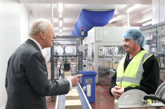 His Majesty visits the Greencore factory