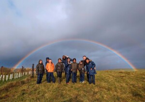 Young people and rainbow